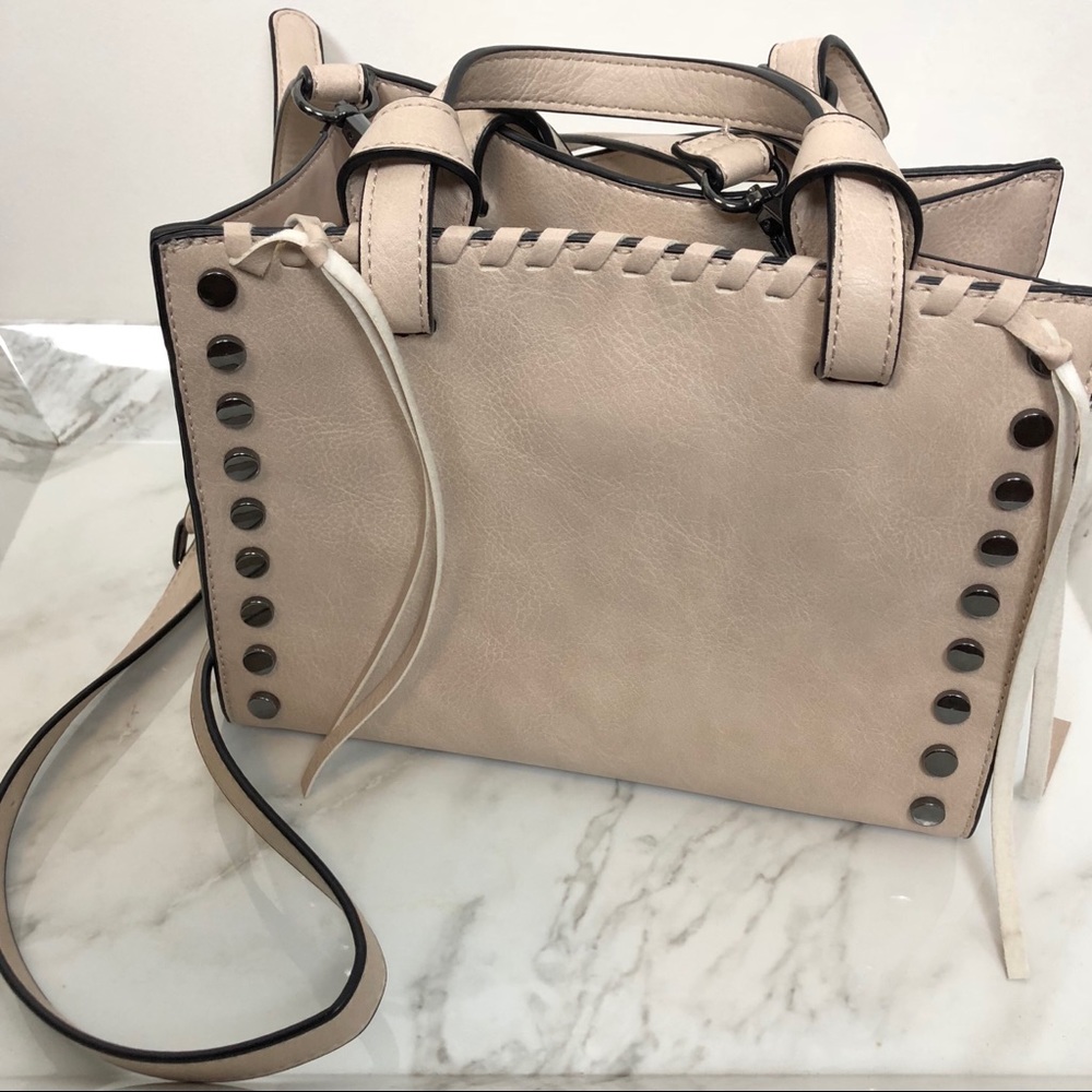 Blush Pink Studded Leather Purse